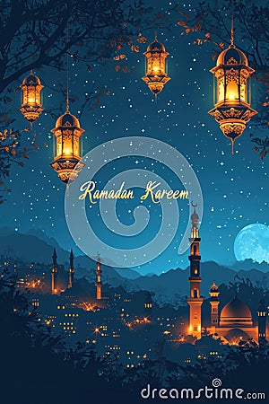 Ramadan Kareem background banner. Stock Photo