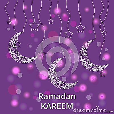 Ramadan Kareem background. Greeting card for holy month Ramadan. vector illustration Vector Illustration