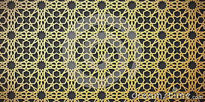 Ramadan Kareem background. Islamic geometric ornament. Golden pattern. Eid Mubarak. Vector illustration Vector Illustration