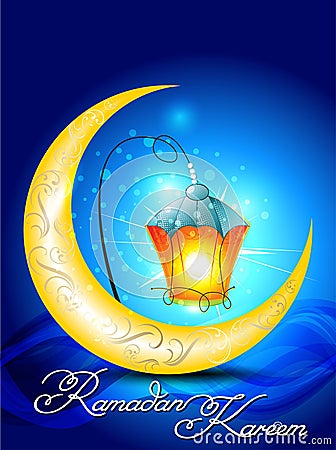 Ramadan kareem background with moon Cartoon Illustration