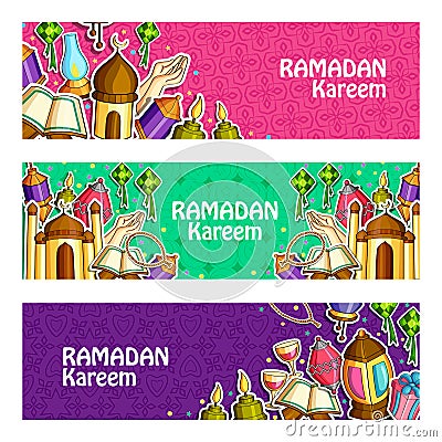 Ramadan Kareem Blessing for Eid background Vector Illustration