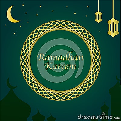Ramadan Kareem Card. a luxurious and magnificent Islamic background. instagram feed stock vector design. Vector Illustration