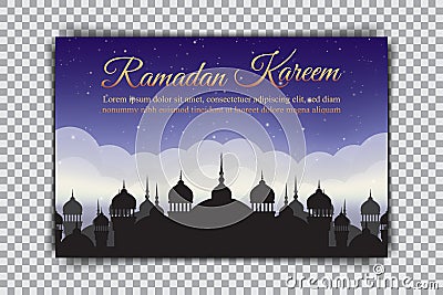 Ramadan Kareem. Design of a holiday card on a transparent background Vector Illustration