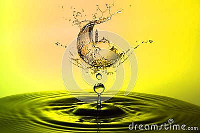 Ramadan Kareem and Eid Mubarak Greetings with water splash Stock Photo