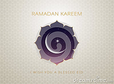 Ramadan Kareem gold greeting card vector design islamic line art Vector Illustration