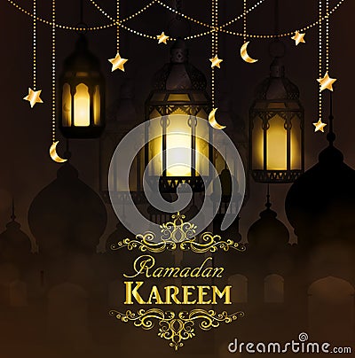 Ramadan Kareem, greeting background Vector Illustration