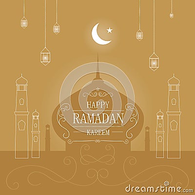 Ramadan kareem greeting background Vector Illustration