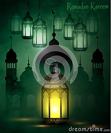 Ramadan Kareem, greeting background Vector Illustration