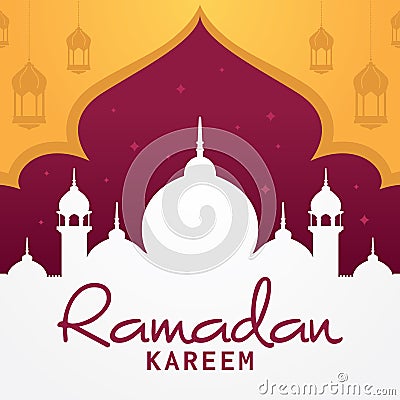 Ramadan kareem greeting card Islamic vector design Vector Illustration