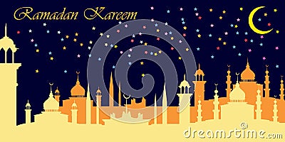 Ramadan Kareem greeting card. Vector Illustration