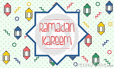 Ramadan Kareem Greeting Template - Vector Vector Illustration