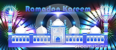 Ramadan Kareem India Delhi extend banner RGB Vector Illustration