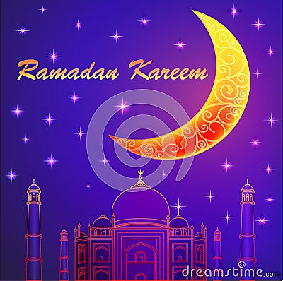 Ramadan Kareem islamic background. Eid mubarak. Islam holly mont Vector Illustration