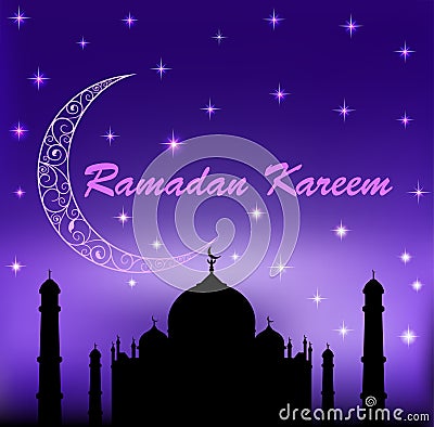 Ramadan Kareem islamic background. Eid mubarak. Islam holly mont Vector Illustration
