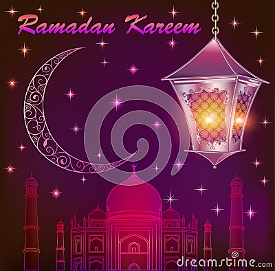 Ramadan Kareem islamic background. Eid mubarak. Vector Illustration