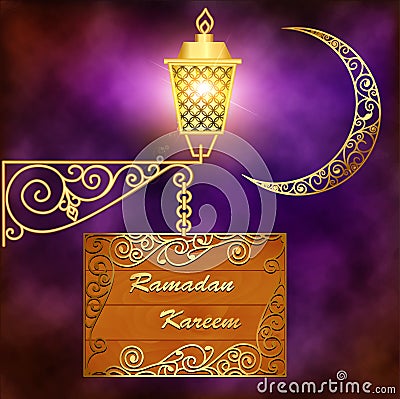 Ramadan Kareem islamic background. mubarak. Islam holly mont Vector Illustration