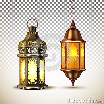 Vector ramadan kareem lamp lantern realistic Vector Illustration