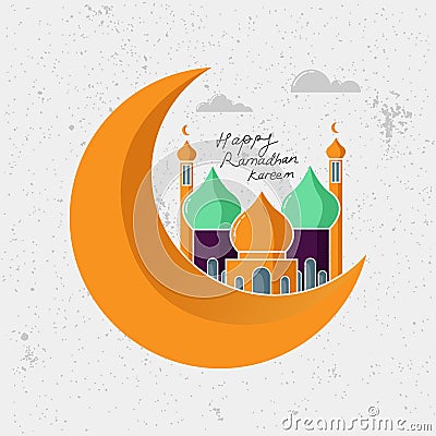 Ramadan kareem means Ramadan the Generous Month Cartoon Illustration