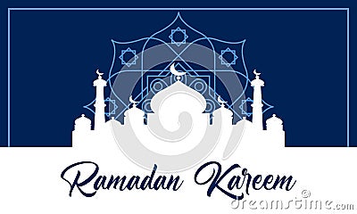 Ramadan kareem and mubarak greeting background islamic illustration Vector Illustration