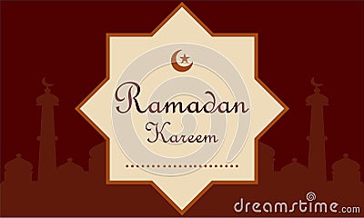 Ramadan kareem and mubarak greeting background islamic illustration Vector Illustration