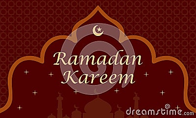 Ramadan kareem and mubarak greeting background islamic illustration Vector Illustration