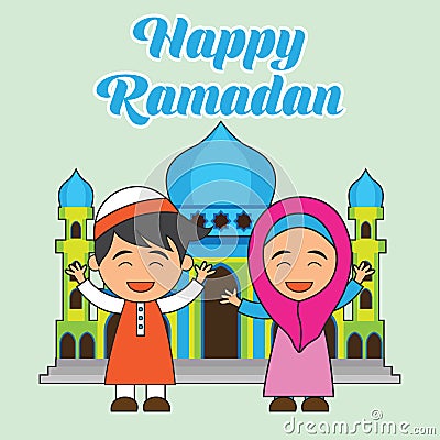 Ramadan kareem / mubarak, happy ramadan greeting design for Muslims holy month, vector illustration Vector Illustration