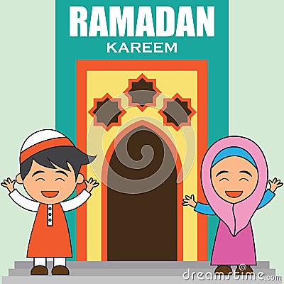 Ramadan kareem / mubarak, happy ramadan greeting design for Muslims holy month, vector illustration Vector Illustration