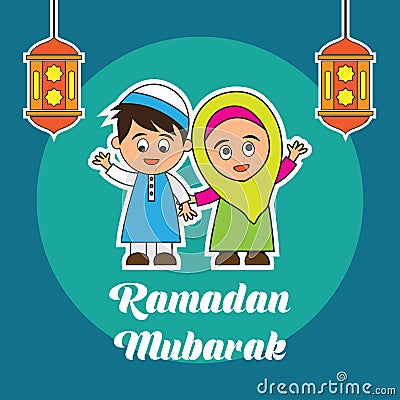 Ramadan kareem / mubarak, happy ramadan greeting design for Muslims holy month, vector illustration Vector Illustration