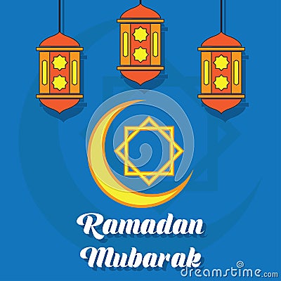 Ramadan kareem / mubarak, happy ramadan greeting design for Muslims holy month, vector illustration Vector Illustration