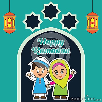 Ramadan kareem / mubarak, happy ramadan greeting design for Muslims holy month, vector illustration Vector Illustration