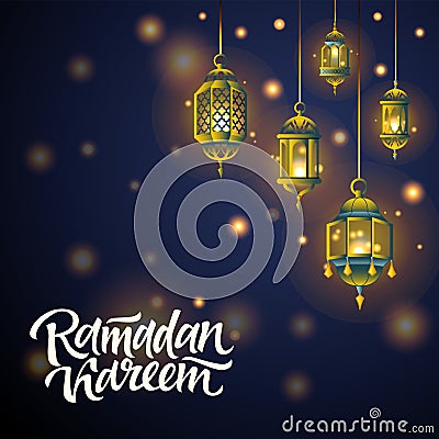 Ramadan Kareem Postcard Illustration Vector Illustration