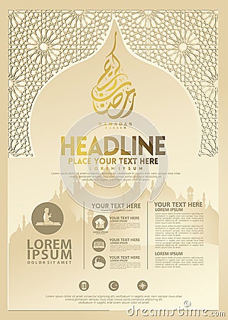 Ramadan Kareem poster, brochure template and other users, islamic banner background Stock Photo