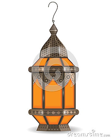 Ramadan Kareem realistic 3d lantern, on white background. Vector illustration. Vector Illustration
