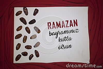 Ramadan Kareem Red color Background. decoration Ramadan Kareem holiday background. Mubarak Islamic Feast Greetings Turkish: Ramaz Stock Photo