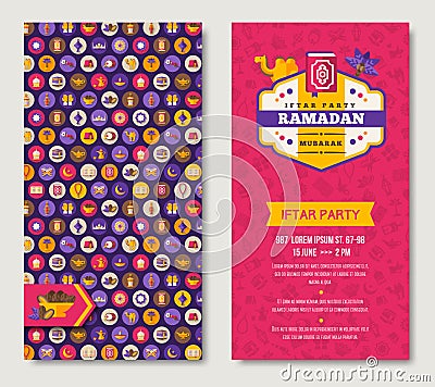 Ramadan Kareem two sides poster Vector Illustration