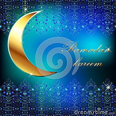 Ramadan kareem - Vector blue east template Vector Illustration