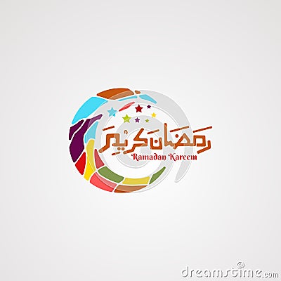 Ramadan kareem vector with colorful version Vector Illustration