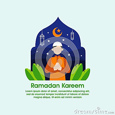 Ramadan Karrem greeting card. Ied fitr greeting card Stock Photo