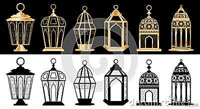 Ramadan lantern set Vector Illustration