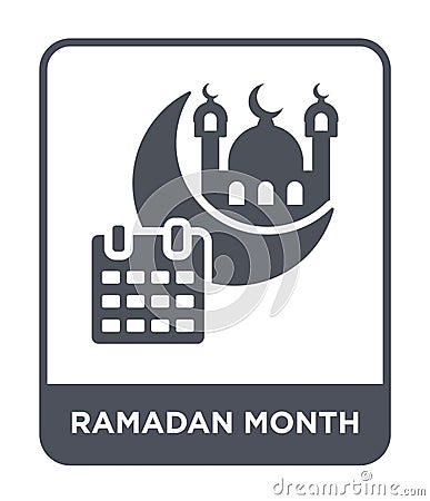 ramadan month icon in trendy design style. ramadan month icon isolated on white background. ramadan month vector icon simple and Vector Illustration