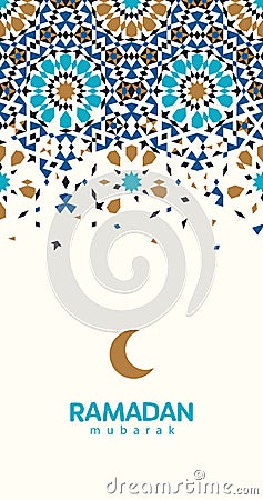 Ramadan Mubarak beautiful greeting card. Vector Illustration