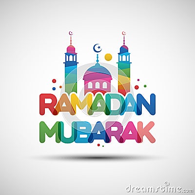 Ramadan Mubarak greeting card design Vector Illustration