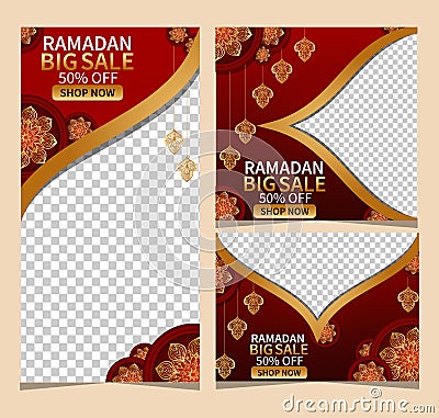 Ramadan Mubarak sale banner, poster, flyer, for advertisement, vector eps 10 template and also to suitable for eid mubarak Vector Illustration