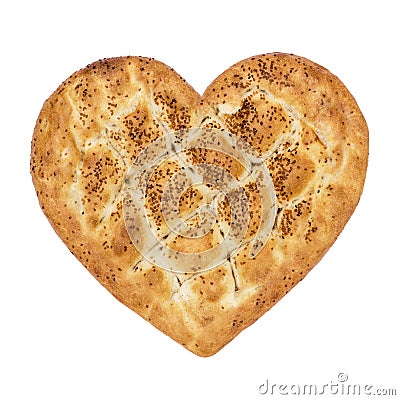 Ramadan Pita Heart Shaped Ramazan Pidesi Stock Photo