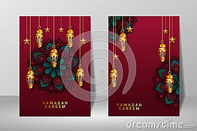ramadan poster set design graphic vector illustration Vector Illustration