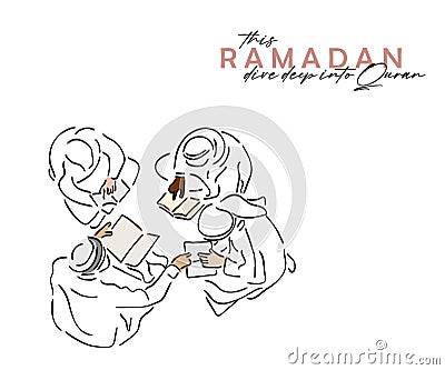 RAMADAN AND QURAN Vector Illustration