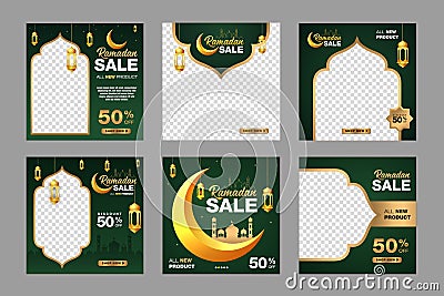 Ramadan sale social media post Vector Illustration