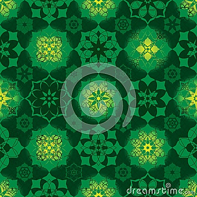 Ramadan star many symmetry birght circle seamless pattern Vector Illustration