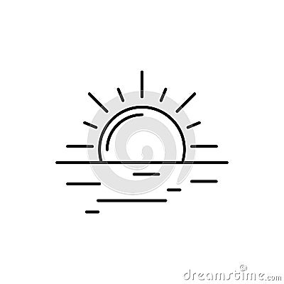 Ramadan Sunrise, imsak time, fasting icon. Simple line, outline vector religion icons for ui and ux, website or mobile application Stock Photo