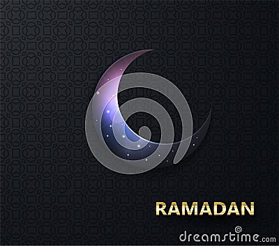 Ramadan vector background. Night view of starry Vector Illustration